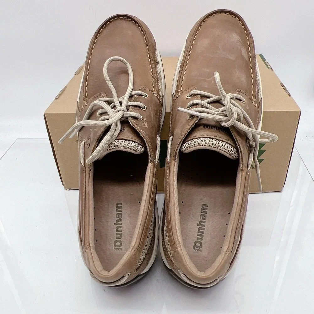 Dunham Captain Men's Boat Shoes Slip On Comfort Loafers Tan Leather Size US 10 D